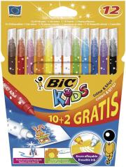 Flamastry KIDS Colour & Erase (10+2 szt.) BIC. Wydawca: Bic. Dadada.pl Opakowanie Flamastry KIDS Colour & Erase (10+2 szt.) BIC