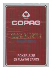 Opakowanie Karty do gry Copag 100% Plastic Poker size Jumbo Index czerwone