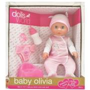 Opakowanie Lalka bobas Baby Olivia pijąca, sikająca 38 cm