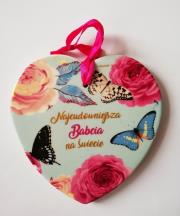 Magnes ceramiczny, Najcudowniejsza Babcia na świecie, serce, morski. Wydawca: Jawi. Dadada.pl Opakowanie Magnes ceramiczny, Najcudowniejsza Babcia na świecie, serce, morski