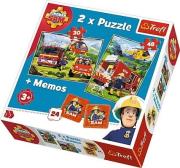 Opakowanie Puzzle 2w1 + memos Strażacy w akcji TREFL