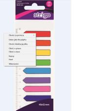 Opakowanie Zakładki indeksujące strzałka 45x12mm STRIGO