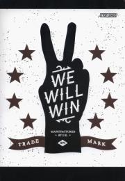 Opakowanie Zeszyt A5  w kratkę 60 kartek We will win