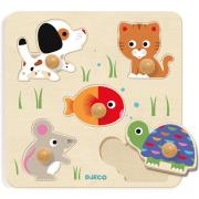 Drewniane puzzle - Bulle & Co. Wydawca: Djeco. Dadada.pl Opakowanie Drewniane puzzle - Bulle & Co