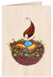 Opakowanie Karnet drewniany C6 + koperta Gniazdo