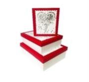 Opakowanie Pudełko Walentynka biały-czerwony L ROZETTE