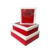 Opakowanie Pudełko Walentynka czerwony-biały M ROZETTE