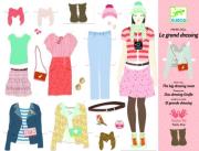 Zestaw do projektowania ubrań - Wielka szafa. Wydawca: Djeco. Dadada.pl Opakowanie Zestaw do projektowania ubrań - Wielka szafa