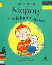 Czytam sobie - Kłopoty z mlekiem dla kota. Autor: Baran Marcin. Dadada.pl Okładka książki Czytam sobie - Kłopoty z mlekiem dla kota