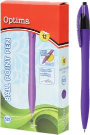Opakowanie Długopis OPTIMA Soft Touch 521 FIOLET Op. 12szt.