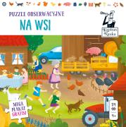 Kapitan Nauka Puzzle obserwacyjne Na wsi 4+ 54 elementy + plakat. Autor: Gabriela Bieniek-Zaremba. Dadada.pl Okładka książki Kapitan Nauka Puzzle obserwacyjne Na wsi 4+ 54 elementy + plakat