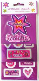Opakowanie Naprasowanki i naklejki imienne - Natalia