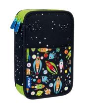 Piórnik 2 poz. z wyprawką SH Space czarny MILAN. Wydawca: MILAN. Dadada.pl Opakowanie Piórnik 2 poz. z wyprawką SH Space czarny MILAN