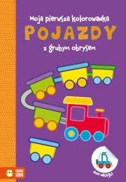 POJAZDY MOJA PIERWSZA KOLOROWANKA. Autor: Opracowanie zbiorowe. Dadada.pl Okładka książki POJAZDY MOJA PIERWSZA KOLOROWANKA