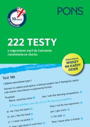 Okładka książki 10 minut na angielski PONS 222 testy z nagraniami mp3 do ćwiczenia rozumienia ze słuchu A1/A2