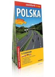 Comfort!map Polska 1:1 000 000 mapa w.2019. Autor: praca zbiorowa. Dadada.pl Okładka książki Comfort!map Polska 1:1 000 000 mapa w.2019