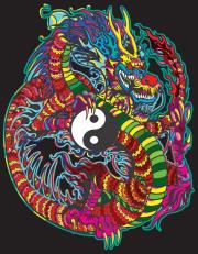 Opakowanie Kolorowanka Welwetowa 47x35 Smok YinYang