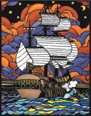 Opakowanie Kolorowanka Welwetowa 47x35 Żaglowiec