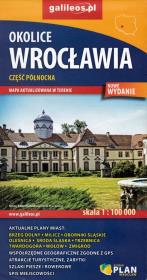 Mapa - Okolice Wrocławia cz. północna 1:100 000. Autor: Opracowanie zbiorowe. Dadada.pl Okładka książki Mapa - Okolice Wrocławia cz. północna 1:100 000