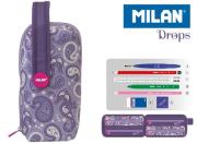 Multipiórnik MILAN owalny z 4 piórnikami DROPS wzorki. Wydawca: MILAN. Dadada.pl Opakowanie Multipiórnik MILAN owalny z 4 piórnikami DROPS wzorki