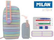 Multipiórnik MILAN owalny z 4 piórnikami SUGAR paski. Wydawca: MILAN. Dadada.pl Opakowanie Multipiórnik MILAN owalny z 4 piórnikami SUGAR paski