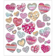 Opakowanie Naklejki Serca Różowo-Metaliczne