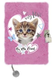 Opakowanie Pamiętnik z kłódką A5/96K My Little Friend Kot Pin