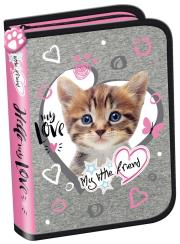 Opakowanie Piórnik dwuklapkowy b.w. My Little Friend Kot Pink