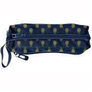 Opakowanie Piórnik trzykomorowy w ananasy granatowy