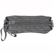 Opakowanie Piórnik trzykomorowy w kropki szary