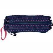 Opakowanie Piórnik trzykomorowy w serca granatowy