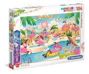 Opakowanie Puzzle Supercolor Brilliant Flamingos Party 104