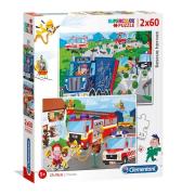 Opakowanie Puzzle Supercolor Rescue Heroes 2x60