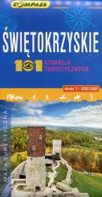 Okładka książki Świętokrzyskie 101 atrakcji turystycznych mapa turystyczna 1:200 000