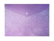 Opakowanie Teczka A4 fioletowe kwiaty na zatrzask