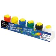 Farby do malowania palcami ze stemplami 6szt KIDEA. Wydawca: Derform. Dadada.pl Opakowanie Farby do malowania palcami ze stemplami 6szt KIDEA