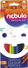Opakowanie Kredki ołówkowe trójkątne 12 kolorów NEBULO