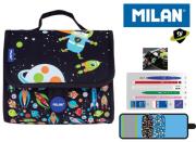 Multipiórnik z 2 piórnikami SUPER HEROES SPACE niebieski. Wydawca: MILAN. Dadada.pl Opakowanie Multipiórnik z 2 piórnikami SUPER HEROES SPACE niebieski