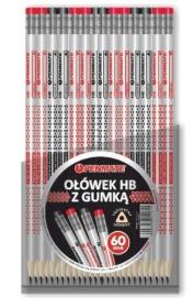 Opakowanie Ołówek trójkątny z gumką Karty (60szt) PENMATE