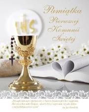 Okładka książki Pamiątka Pierwszej Komunii Św. (kielich, biblia)
