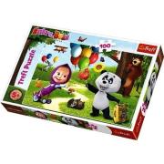 Puzzle 100 Masza i przyjaciele TREFL. Wydawca: Trefl. Dadada.pl Opakowanie Puzzle 100 Masza i przyjaciele TREFL