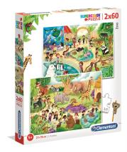 Opakowanie Puzzle 2x60 Super kolor Zoo