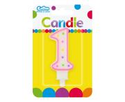 Opakowanie ŚWIECZKA CYFERKA Z KROPECZKAMI 1 7.5 CM PF-SCK1