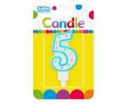Opakowanie ŚWIECZKA CYFERKA Z KROPECZKAMI 5 7.5 CM PF-SCK5
