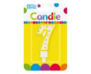 Opakowanie ŚWIECZKA CYFERKA Z KROPECZKAMI 7 7.5 CM PF-SCK7