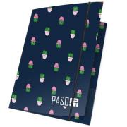 Opakowanie Teczka z gumką A4 granatowa w kaktusy 5 sztuk