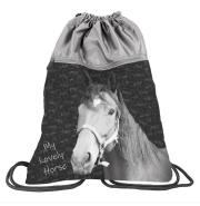 Worek na buty Paso Horse czarno-szary. Wydawca: Paso. Dadada.pl Opakowanie Worek na buty Paso Horse czarno-szary