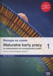 Okładka książki Biologia na czasie. Maturalne karty pracy ze wskazówkami do rozwiązywania zadań dla liceum ogólnokształcącego i technikum, część 1, zakres rozszerzony LO 1 KP ZR 2019 NE