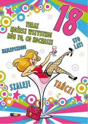 Opakowanie Karnet Party naklejany B6+koperta Urodziny 18 wz14