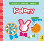 Moje pierwsze kolorowanki z naklejkami. Kolory. Autor: Natalia Berlik. Dadada.pl Okładka książki Moje pierwsze kolorowanki z naklejkami. Kolory